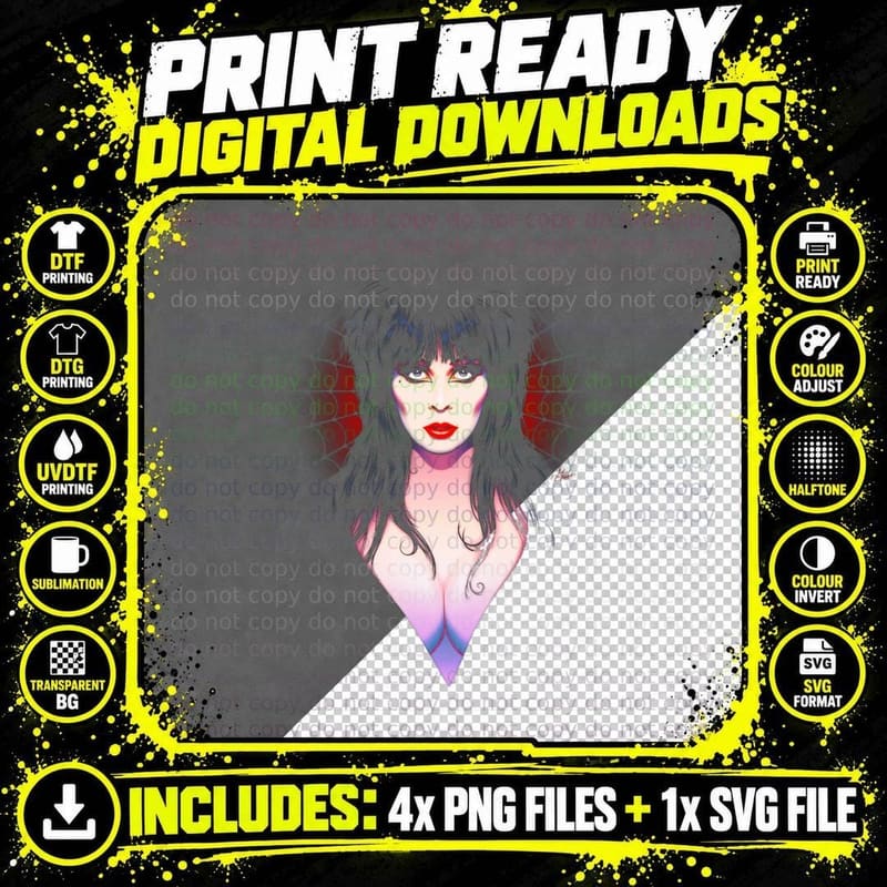 Female Character Woman Portrait Pink Purple Neon Glowing Png SVG Digital Bundle