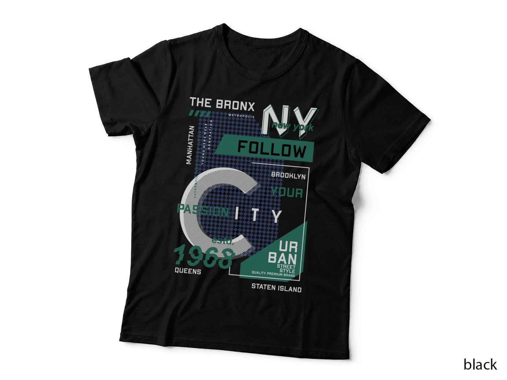 Follow Our City the Bronx 1968 Brooklyn Manhattan Queens Nyc Boroughs T-Shirt