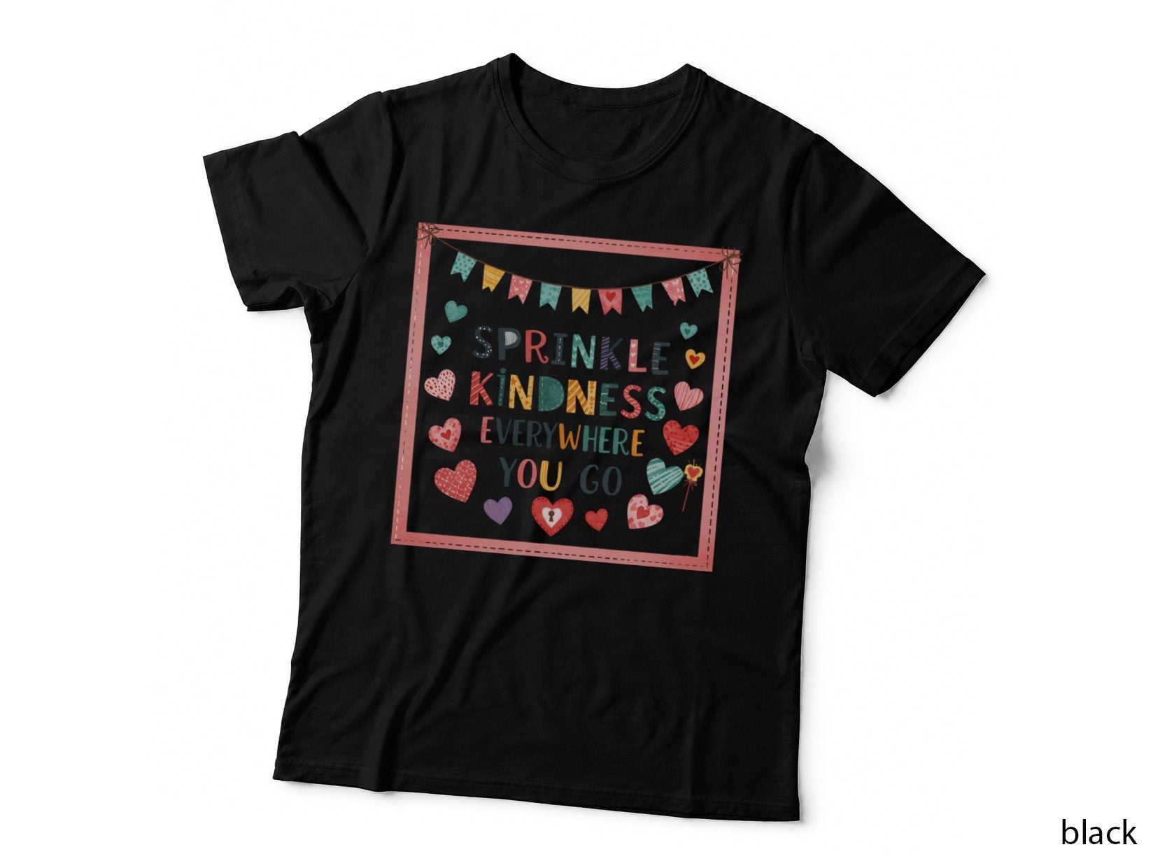 Framed Text Sprinkle Kindness Everywhere You Go Retro Vintage Frame T-Shirt