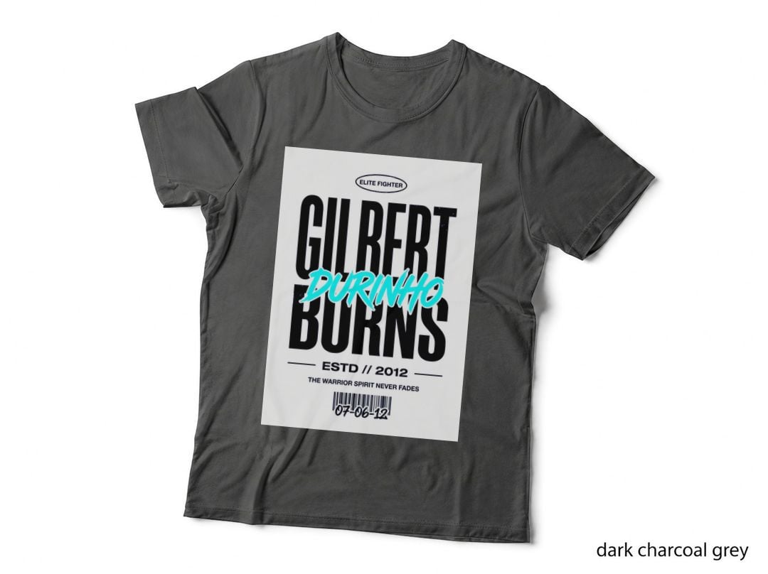 Gilbert Burns Durinho Black Background Bold Distressed White Typography T-Shirt