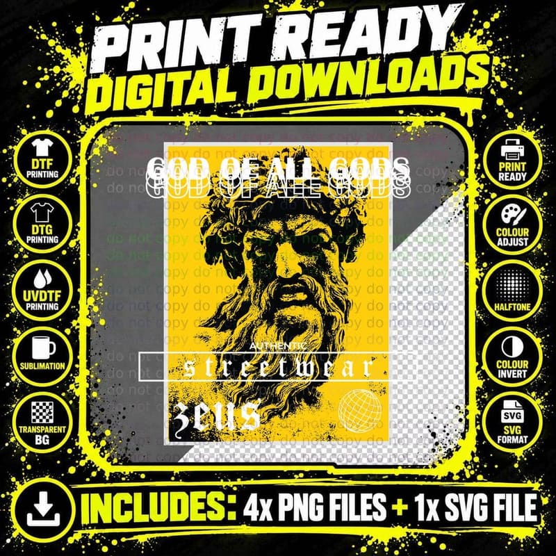 Golden Gods a Maiden's Solstice 2015 Yellow God Face Png SVG Digital Bundle