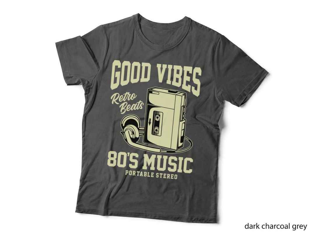 Good Vibes Retro Beats 80's Music Portable Stereo Cassette Player 80s T-Shirt