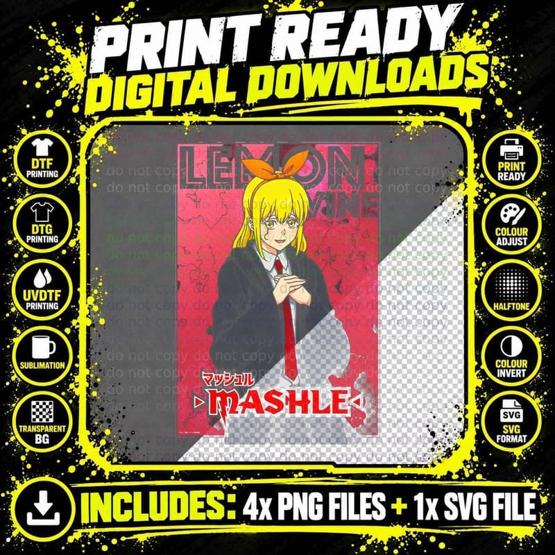 Halftone Leona Lemoine Red Pink Distressed Character Png SVG Digital Bundle