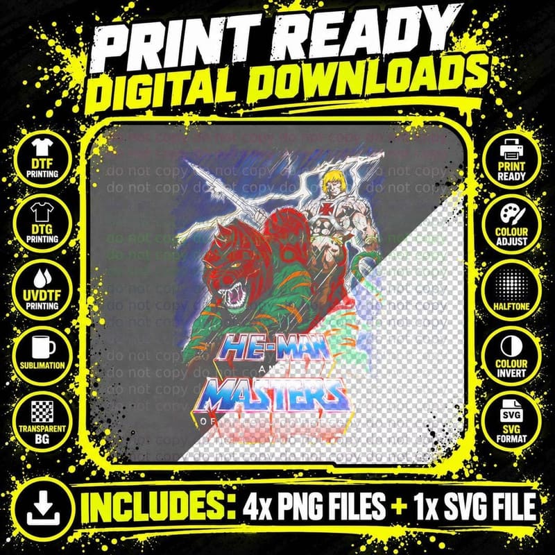 He-Man and Masters and of the Universe Warrior Sword Red Png SVG Digital Bundle