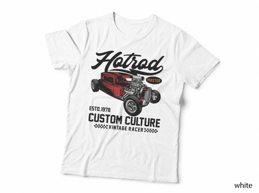Hotrod Master Estd.1978 Custom Culture Vintage Racer Red Car Retro T-Shirt
