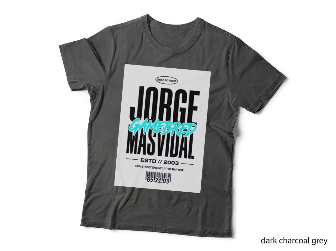 Jorge Masvidal Gamebred Black Background Bold Distressed White T-Shirt