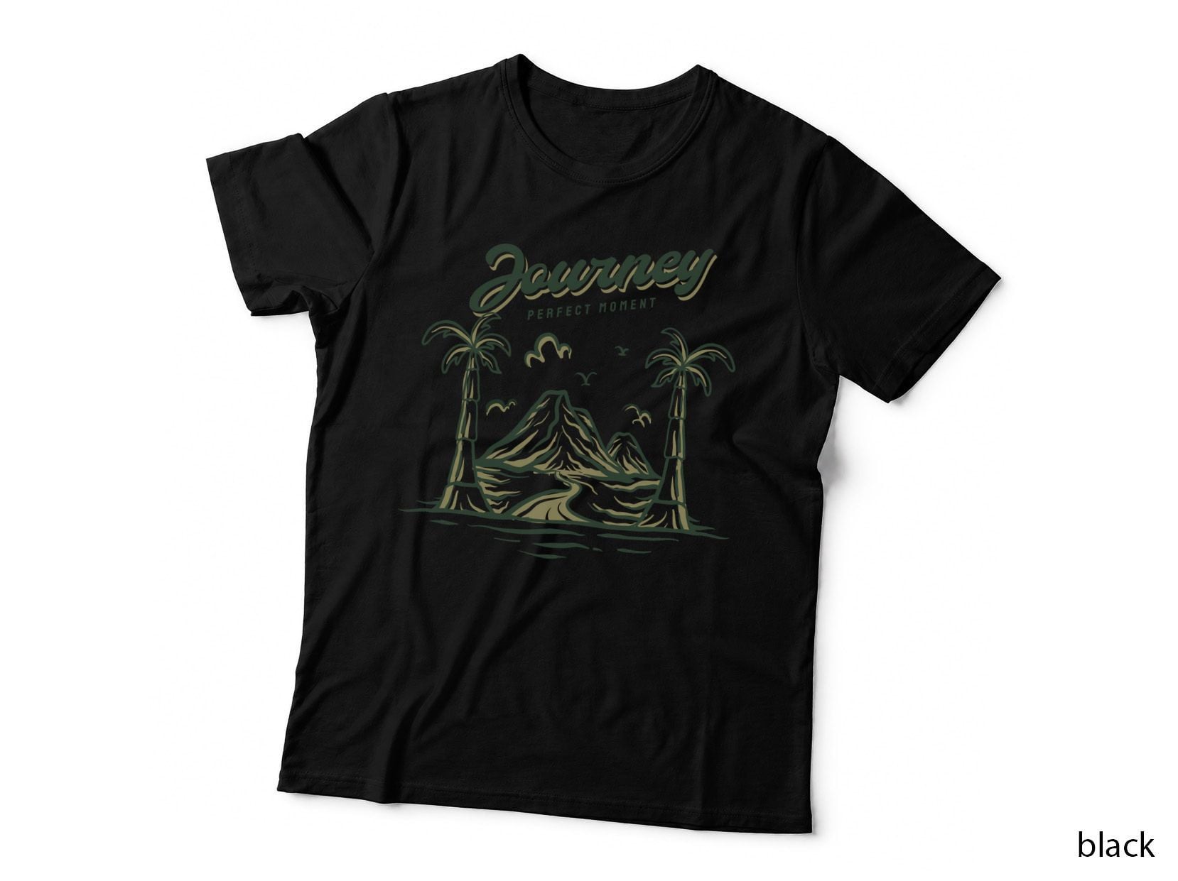 Journey Perfect Moment Tropical Landscape Mountains Vintage T-Shirt