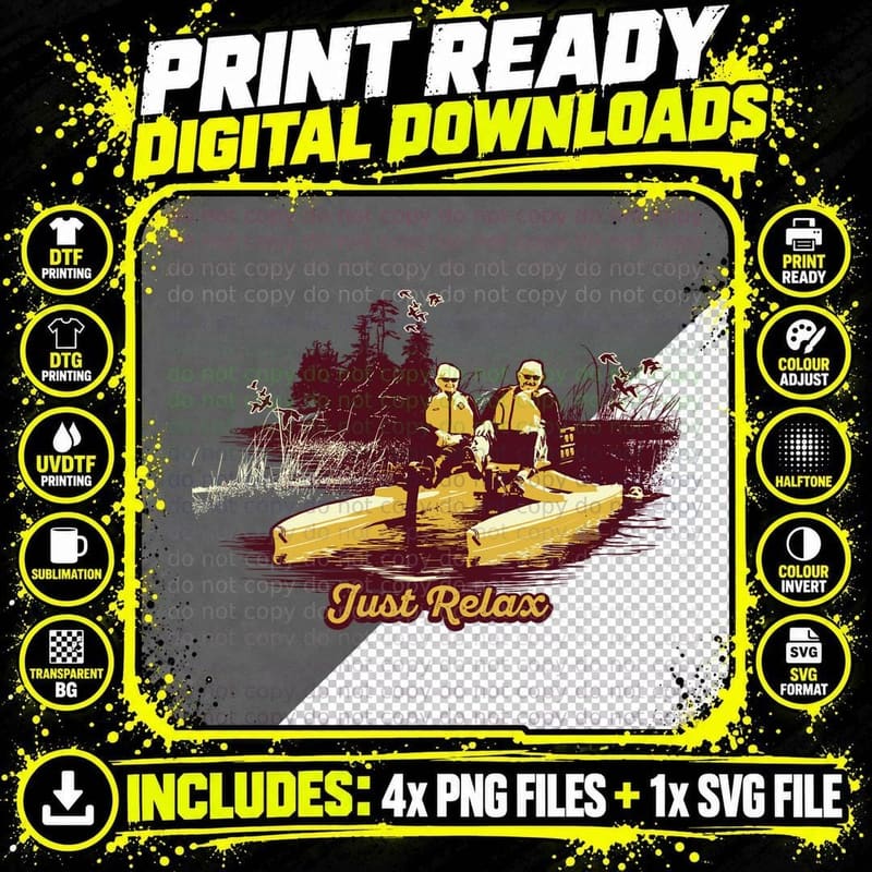Just Relax People Relaxing Retro T-Shirt Png SVG Digital Bundle