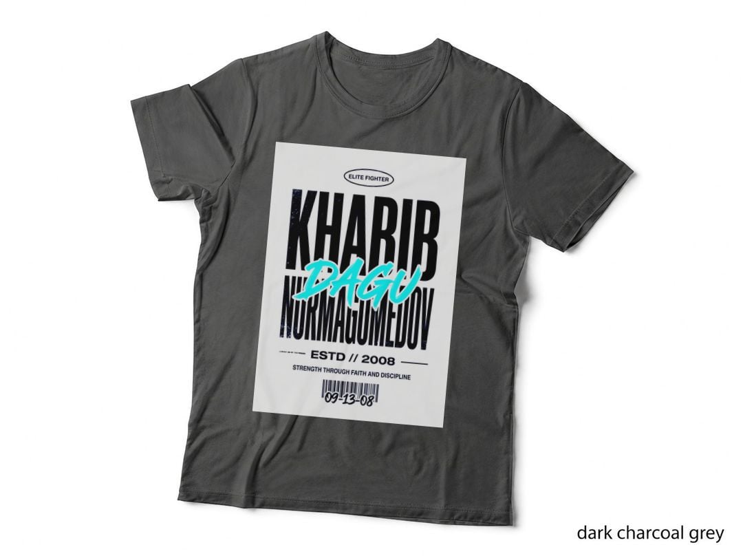 Kharib Nurmagomedov Dagu Black Background Bold Distressed White T-Shirt