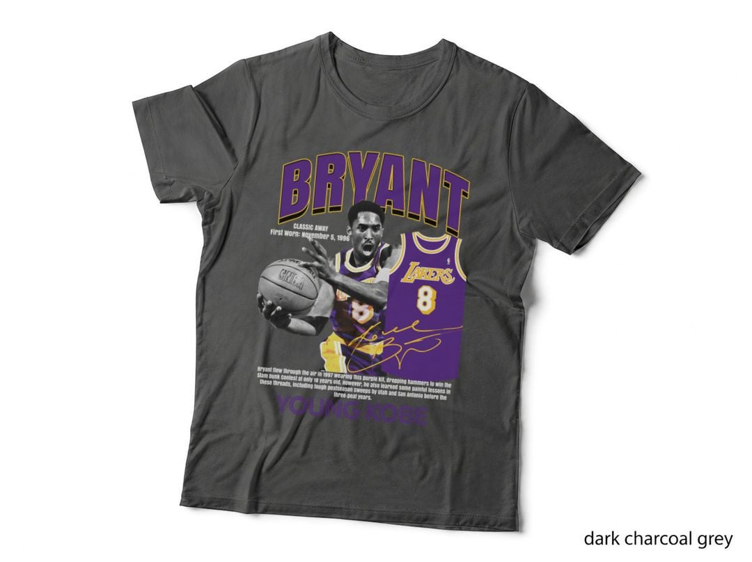 Kobe Bean Bryant Classic Away First Worn November 5 1996 Young Purple T-Shirt