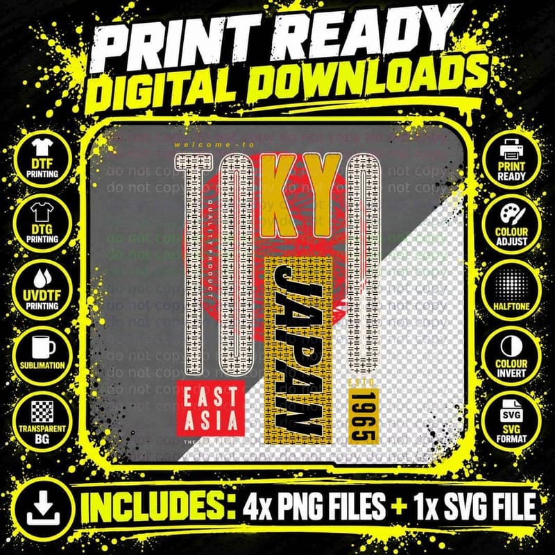 Kyoto Tokyo Ease East Asia the Rising Sun 990 Japan Png SVG Digital Bundle