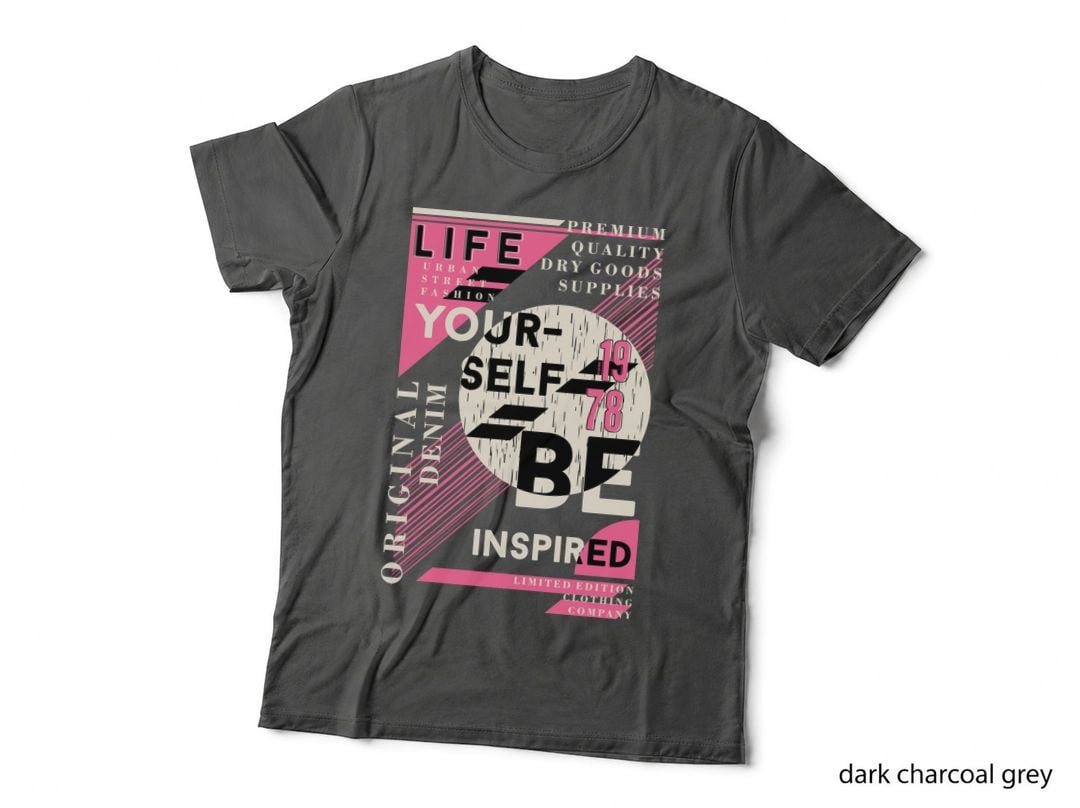 Life Your Self 70 78 Be Inspired Limited Distressed Retro Geometric Pink T-Shirt