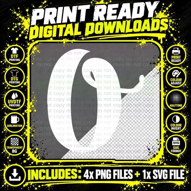 Lowercase O Single Cursive Black Letter Retro Serif Font Png SVG Digital Bundle