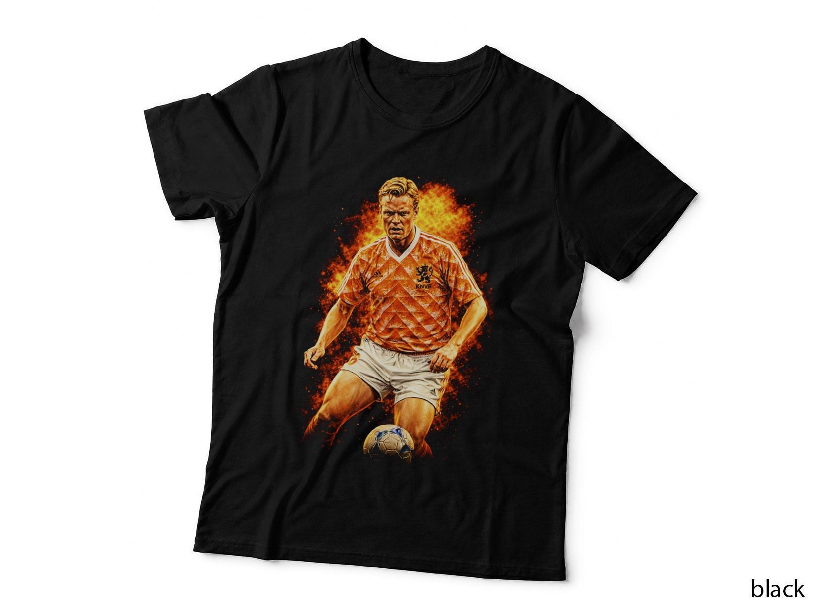 Male Netherlands Footballer Vintage Orange Diamond Pattern Jersey T-Shirt
