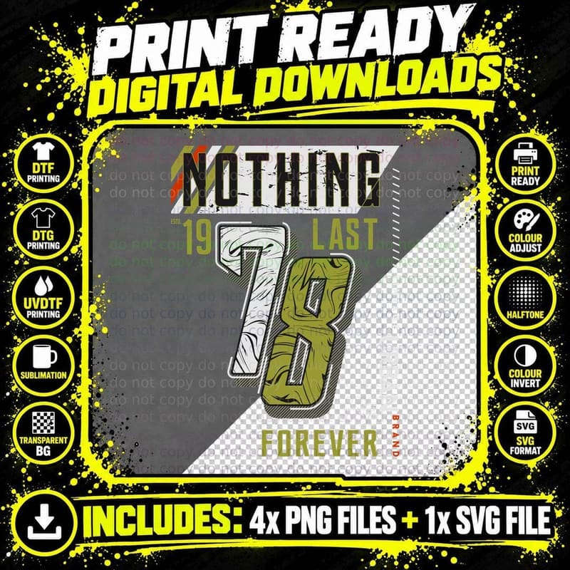 Nothing Last Urban 19 Forever Managing Vintage Brand Png SVG Digital Bundle