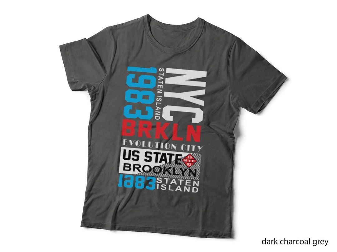 Nyc Brkln Evolution City US State Brooklyn Urban Text Geometric Numbers T-Shirt