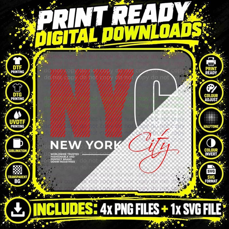 Nyc City Stripes New York Streetwear Geometric Striped Png SVG Digital Bundle