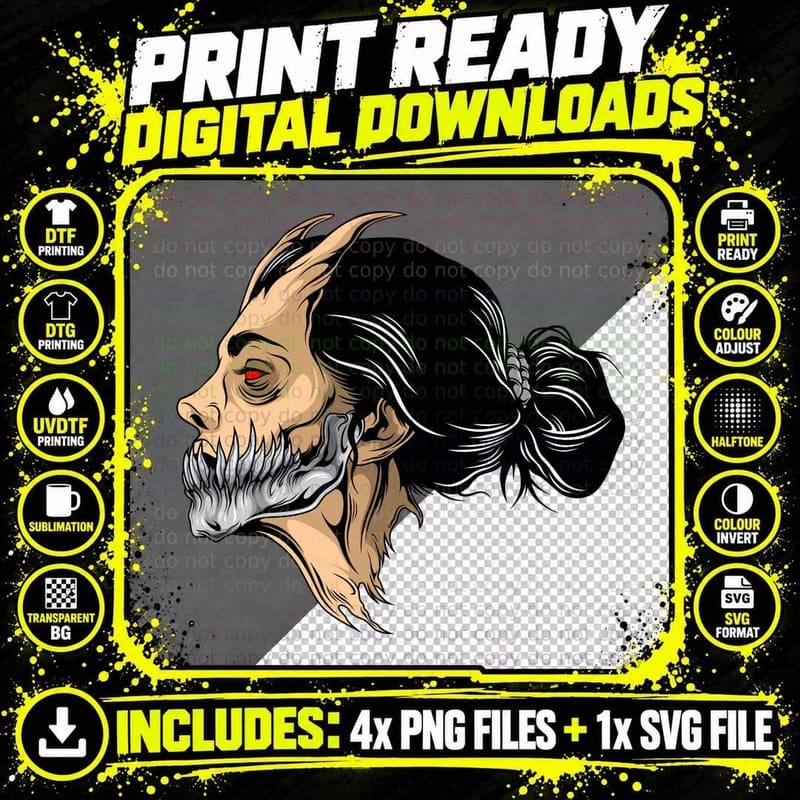Old Man Profile Face Vintage Elderly T-Shirt Png SVG Digital Bundle