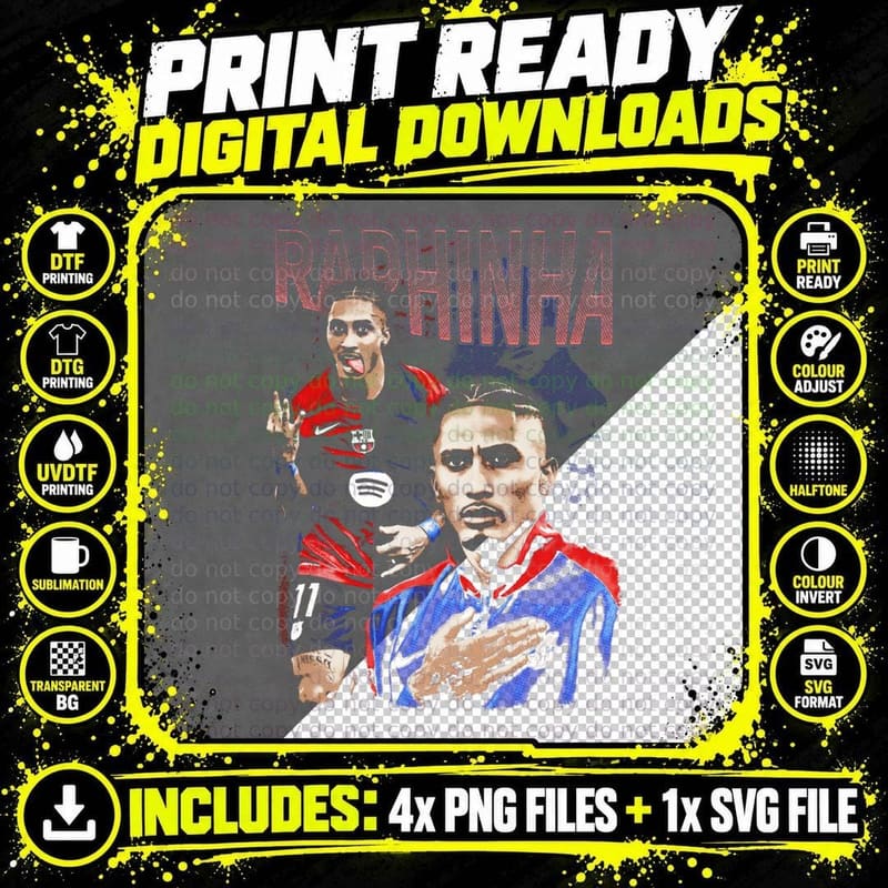 Raphinha Barcelona Red Blue Kit Spotify Sponsor Png SVG Digital Bundle