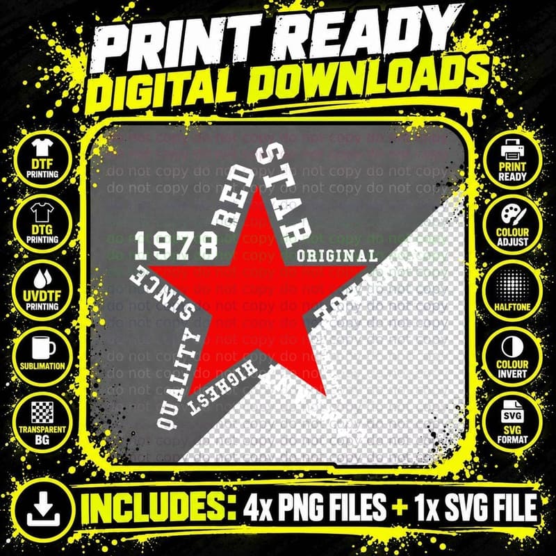 Red Star 1978 Steed Original Conspiracy Antique Vintage Png SVG Digital Bundle