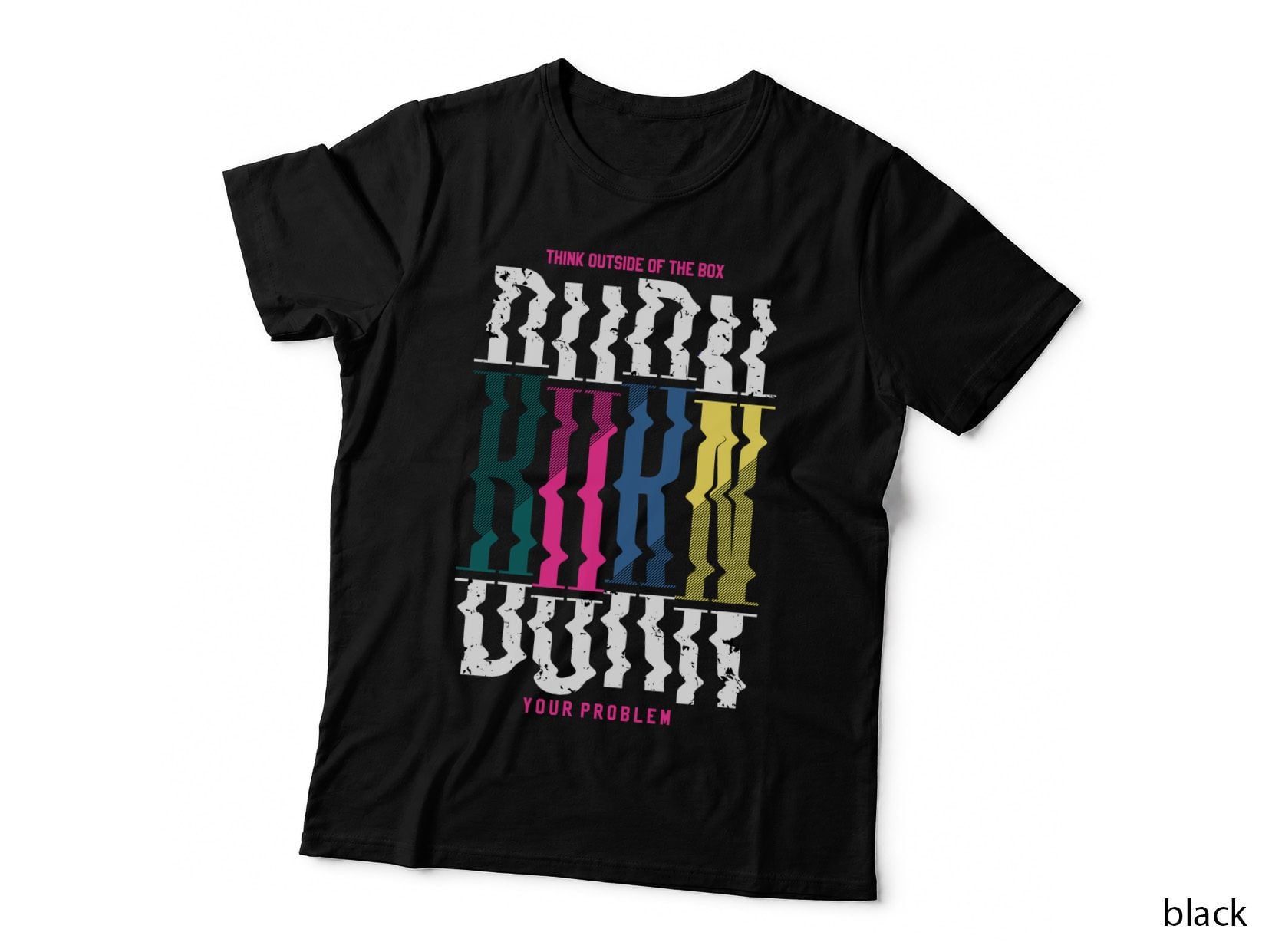 Retro 90s Style of the 90's Vibes Distorted Colorful Chevron Pattern T-Shirt