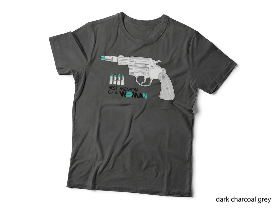 Revolver Best Weapon of a Man Gun Black Retro T-Shirt
