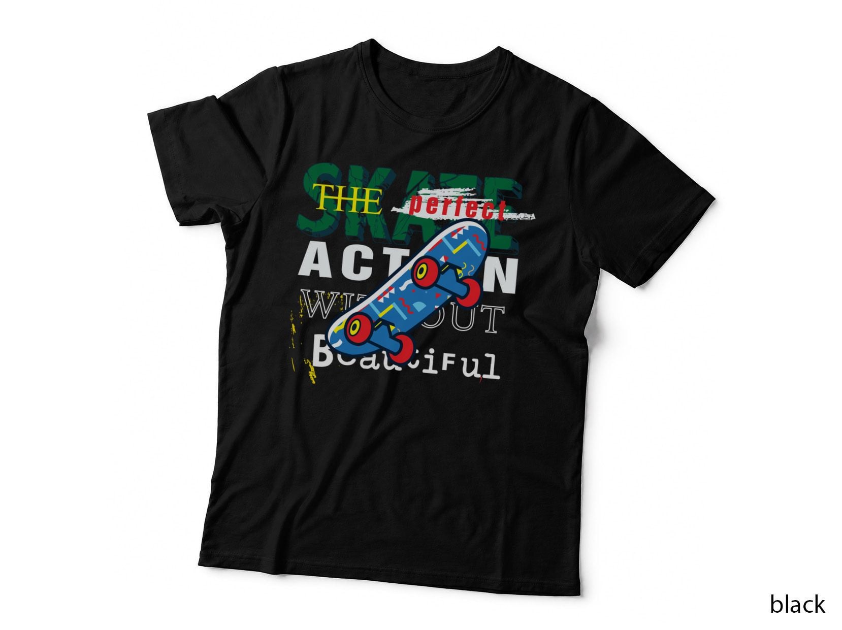Skateboard Action the Better Ska Wi Out Beautiful Retro Distressed Mixed T-Shirt