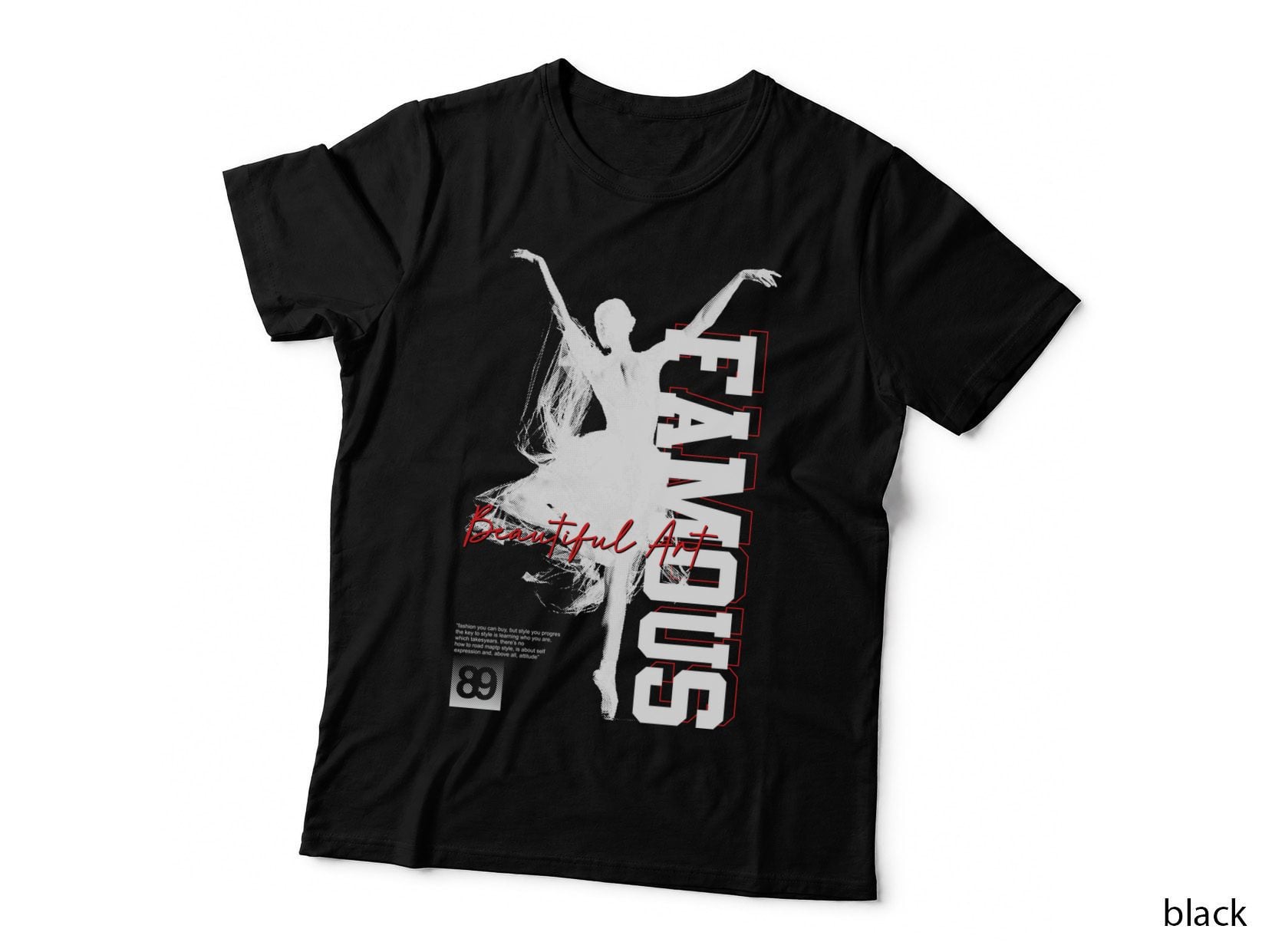 Smile Strut Beautiful Art Dancer Woman White Black 89 Retro Y2k T-Shirt