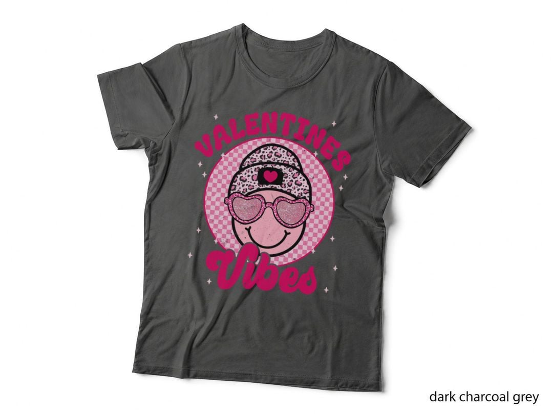 Smiley Face Character Valentines Vibes Y2k Checkered Leopard T-Shirt