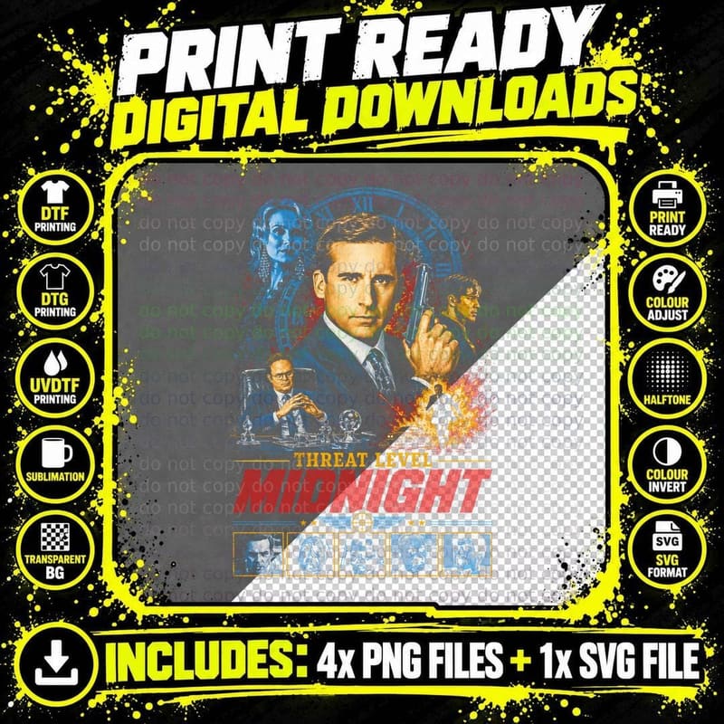Spy Thriller Halftone T-Shirt, Action Agent Tee Png SVG Digital Bundle