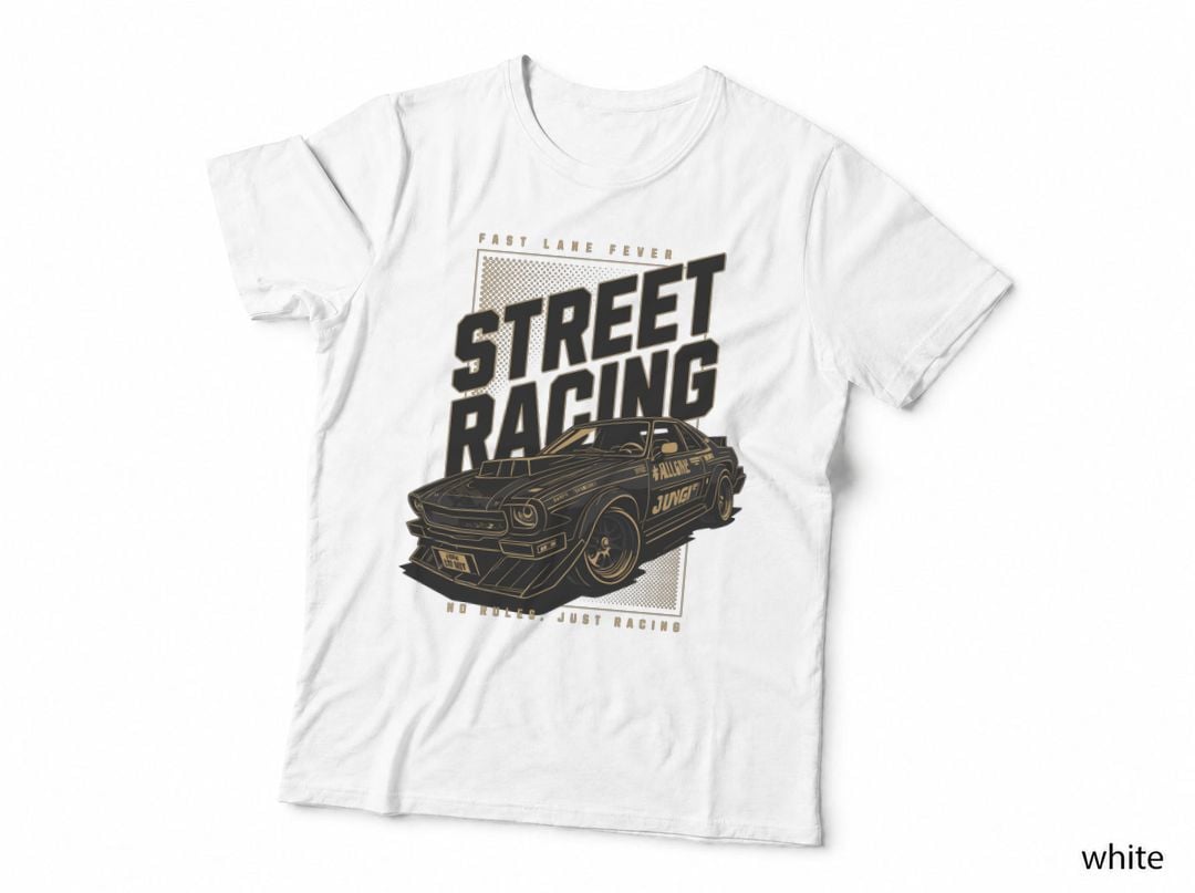 Street Racing Fast Lane Fever No Rules Just Jungle Gold Outlined Race T-Shirt