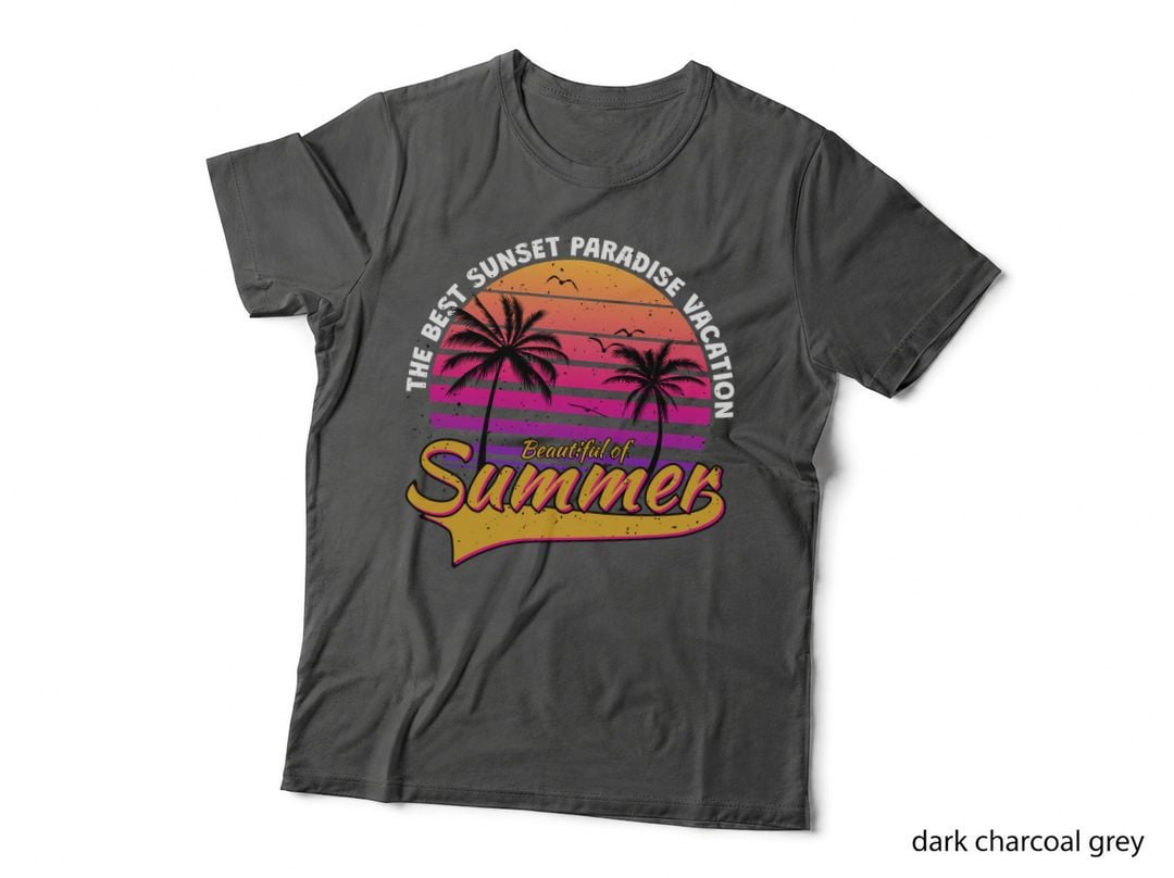 Sunset Paradise Vacation the Best Beautiful of Summer Enjoy the Retro T-Shirt