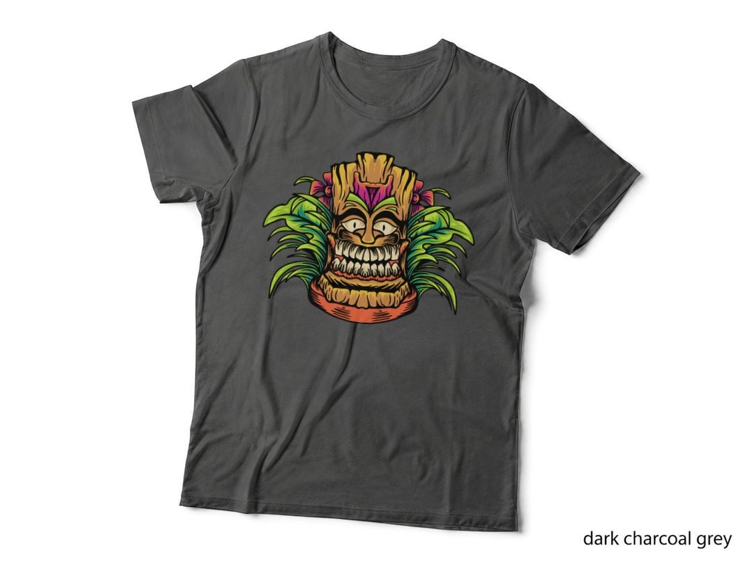 Tiki Mask Tropical Colorful Hawaiian Retro T-Shirt