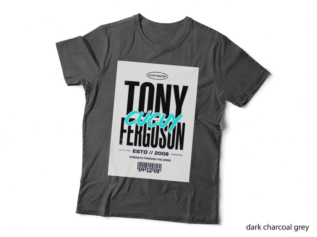 Tony Ferguson Cucuy Black Background Bold Distressed White Typography T-Shirt