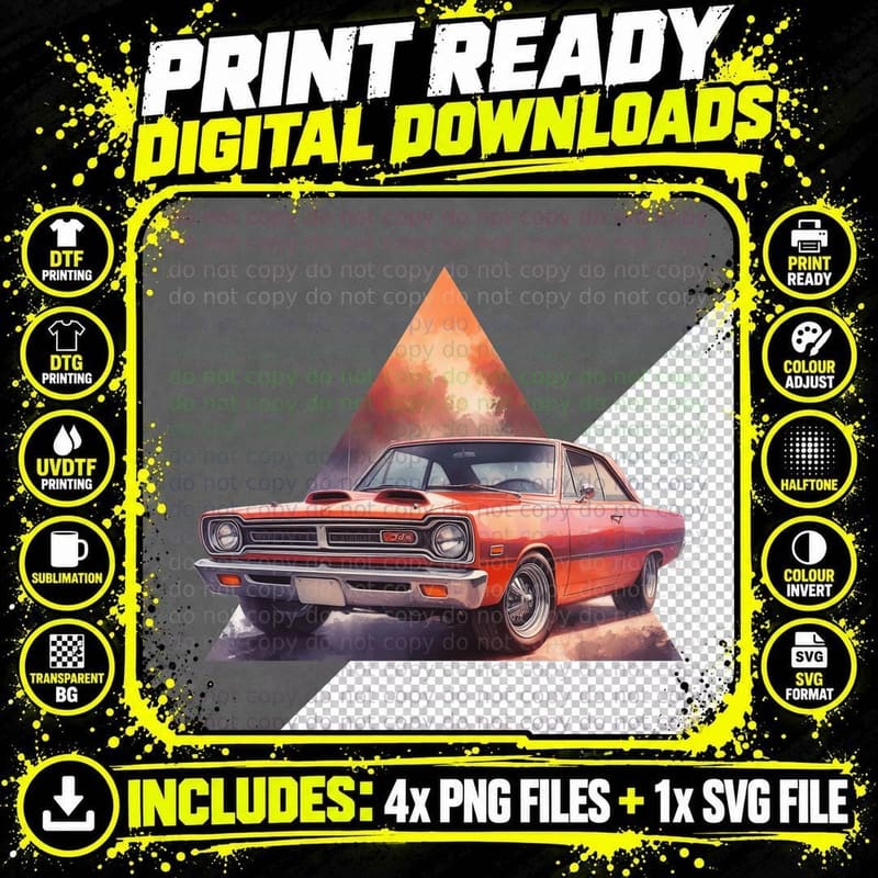 Triangle Gradient Orange Geometric Retro T-Shirt Png SVG Digital Bundle