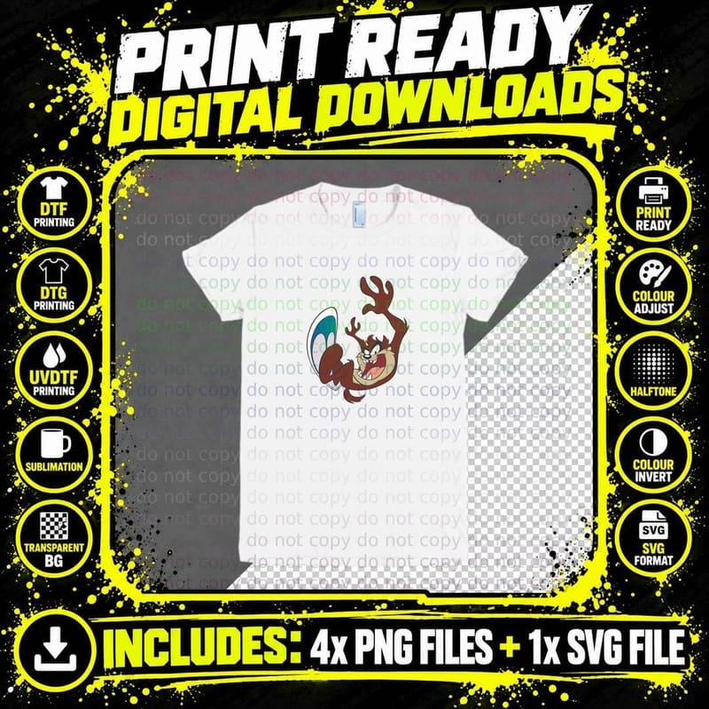 Two Cartoon Characters Style Retro T-Shirt Png SVG Digital Bundle