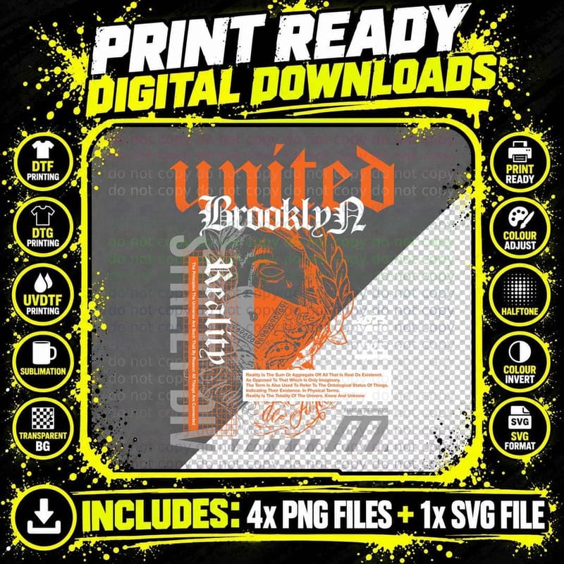 United Brooklyn Academy 2123 Reality Is the Sum of Png SVG Digital Bundle