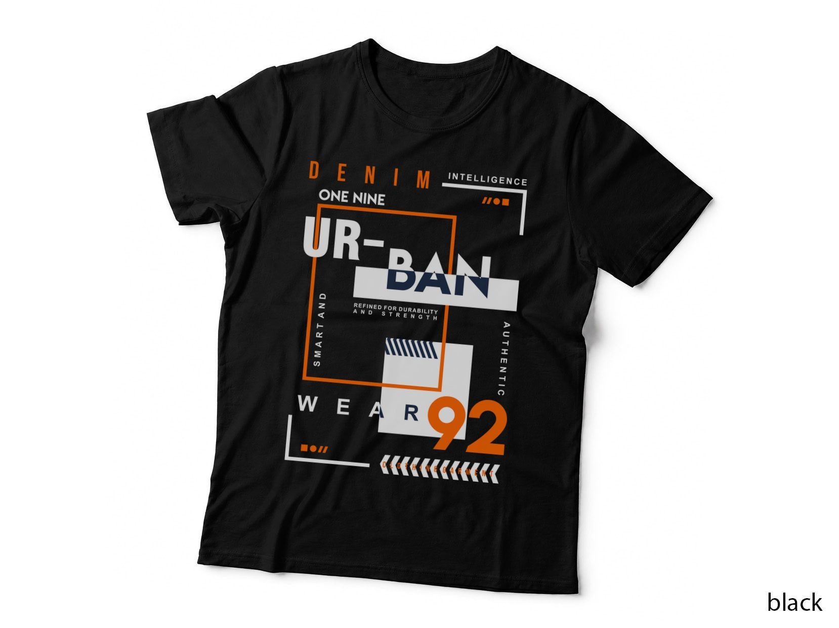 Urban Dan Denim One Nine Since 1878 Smart and Streetwear Orange White T-Shirt