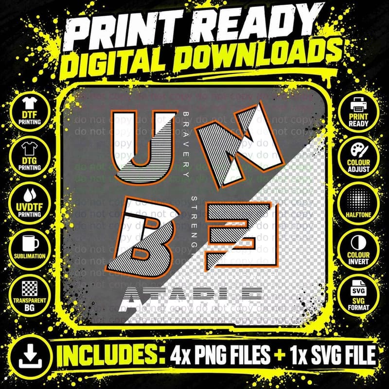 Urban Street Intelligence Graffiti Distressed Orange Red Png SVG Digital Bundle