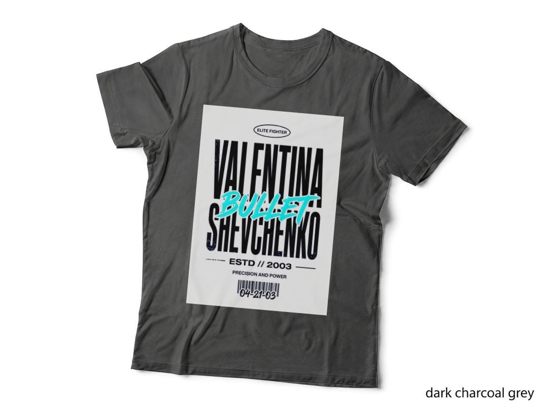 Valentina Shevchenko Bullet Black Background Bold Distressed White T-Shirt