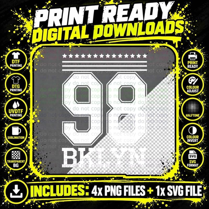 Vintage Brooklyn Streetwear 98 Bklyn Stars Striped Retro Png SVG Digital Bundle