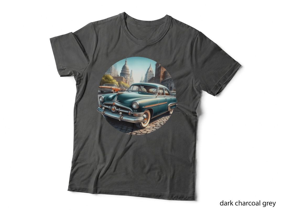 Vintage Car Washington Dc Blue Teal 1950s Capitol Dome Landmark T-Shirt