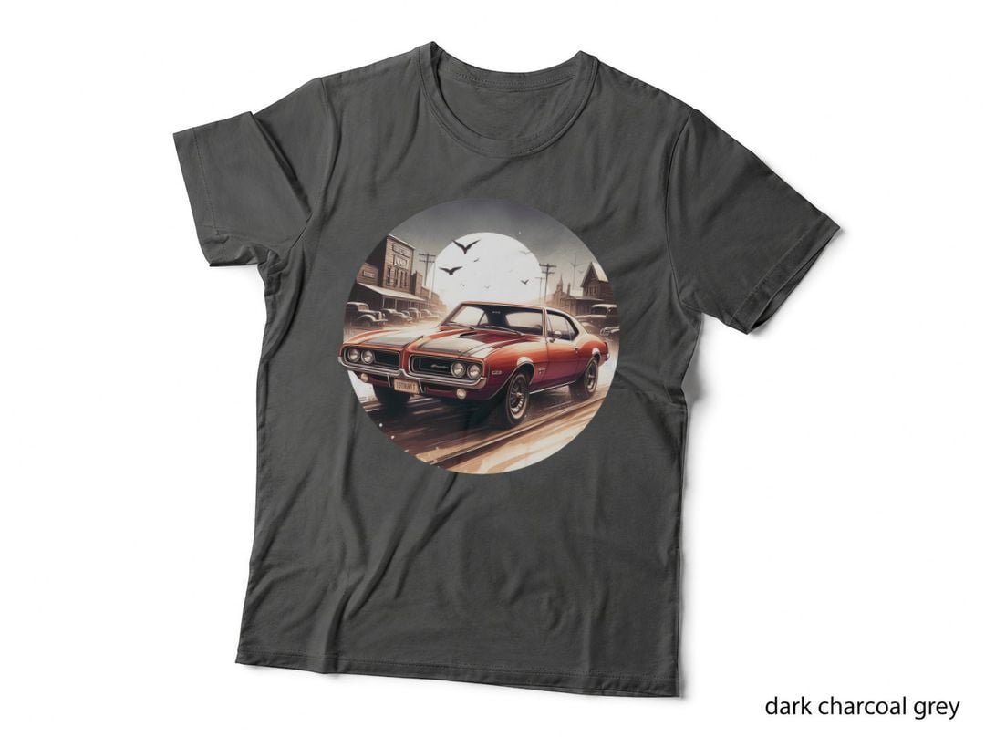 Western Town Night Lights Streetlights Pontiac Retro T-Shirt