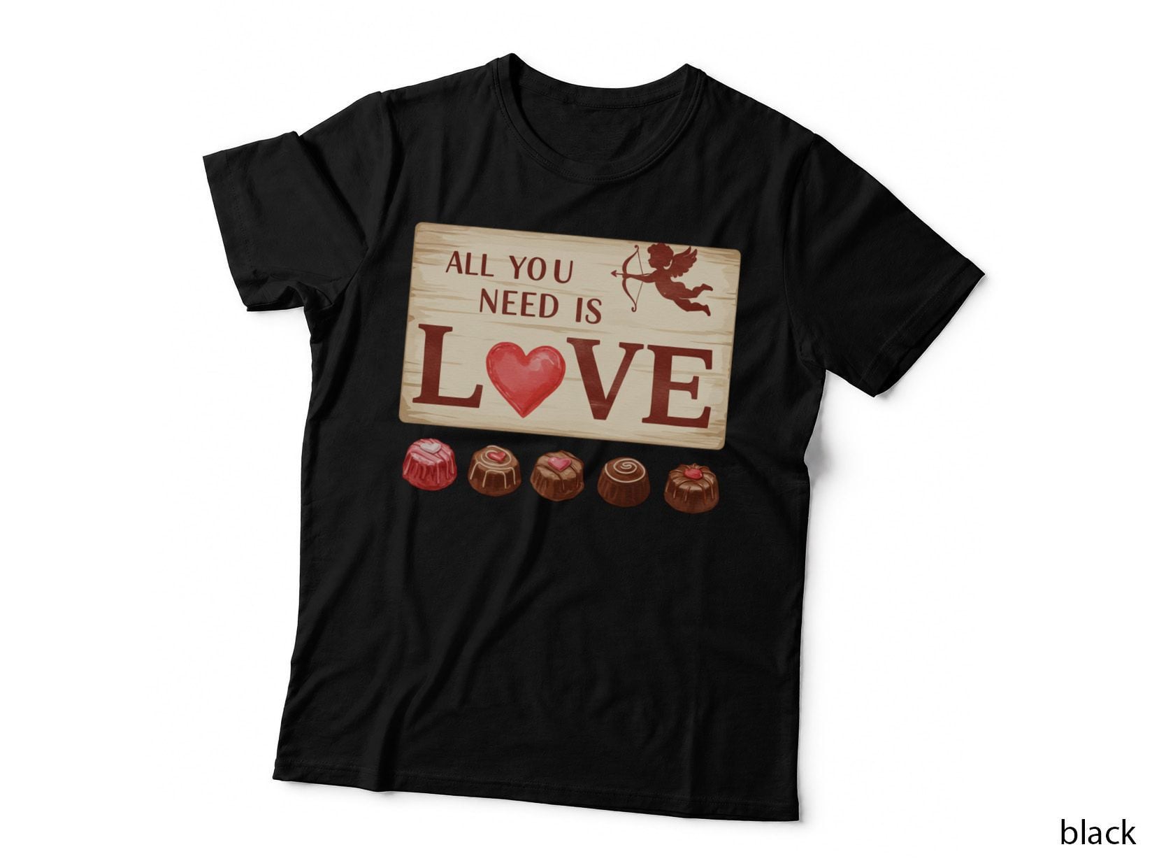 Wooden Love Sign All You Need Is Vintage Retro Wood Texture T-Shirt