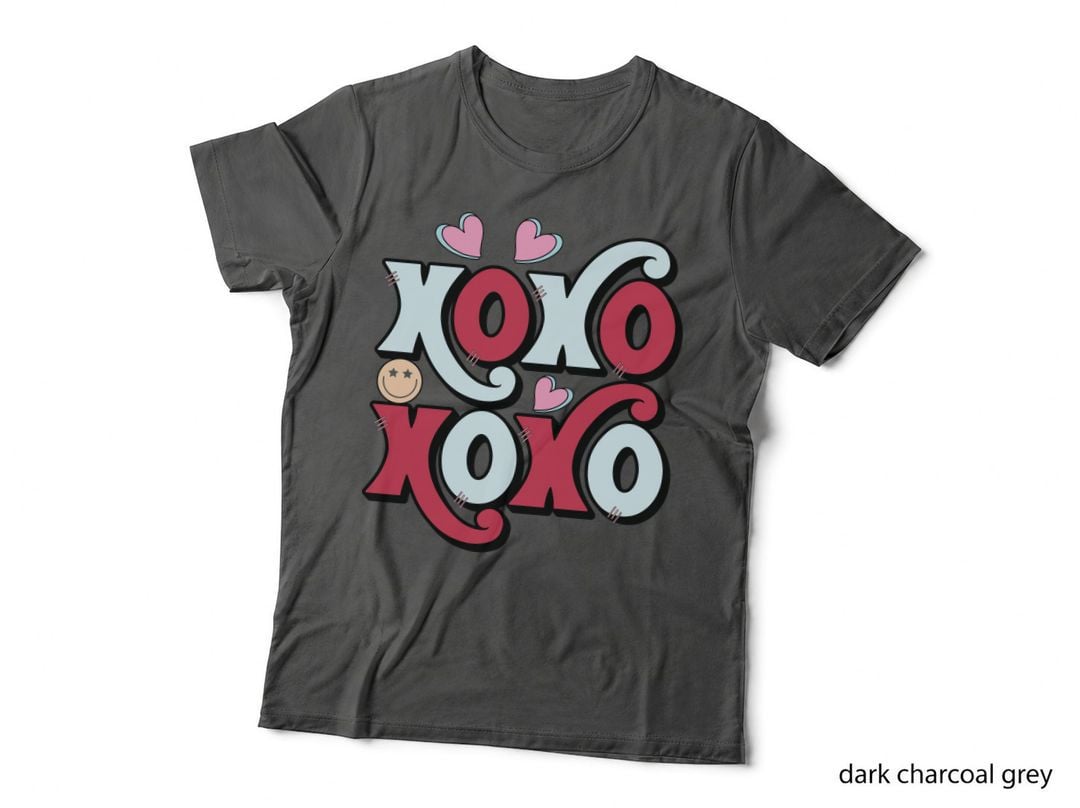 XOXO Retro Hearts Kisses Hugs T-Shirt