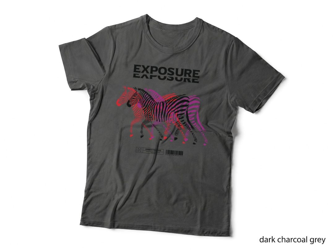 Xposure Unrestricted Zebra Pattern Striped Black White Distressed Animal T-Shirt