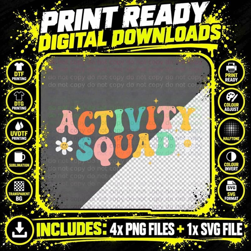 Activity Assistant Squad Professionals Week Groovy Women Png SVG Digital Bundle