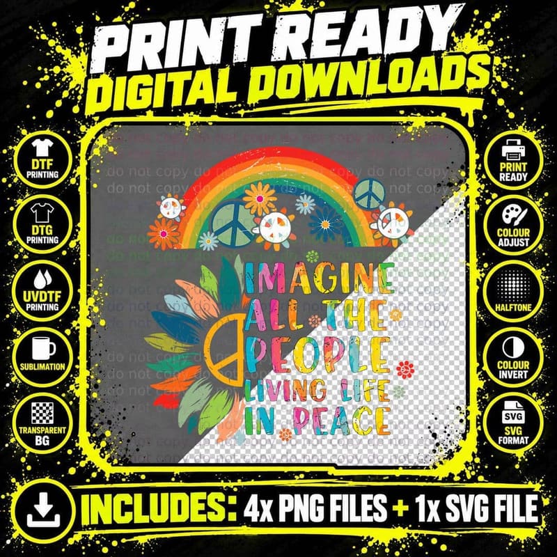 All You Need Is Love Tie Dye Peace Sign 60s 70s Peace Png SVG Digital Bundle