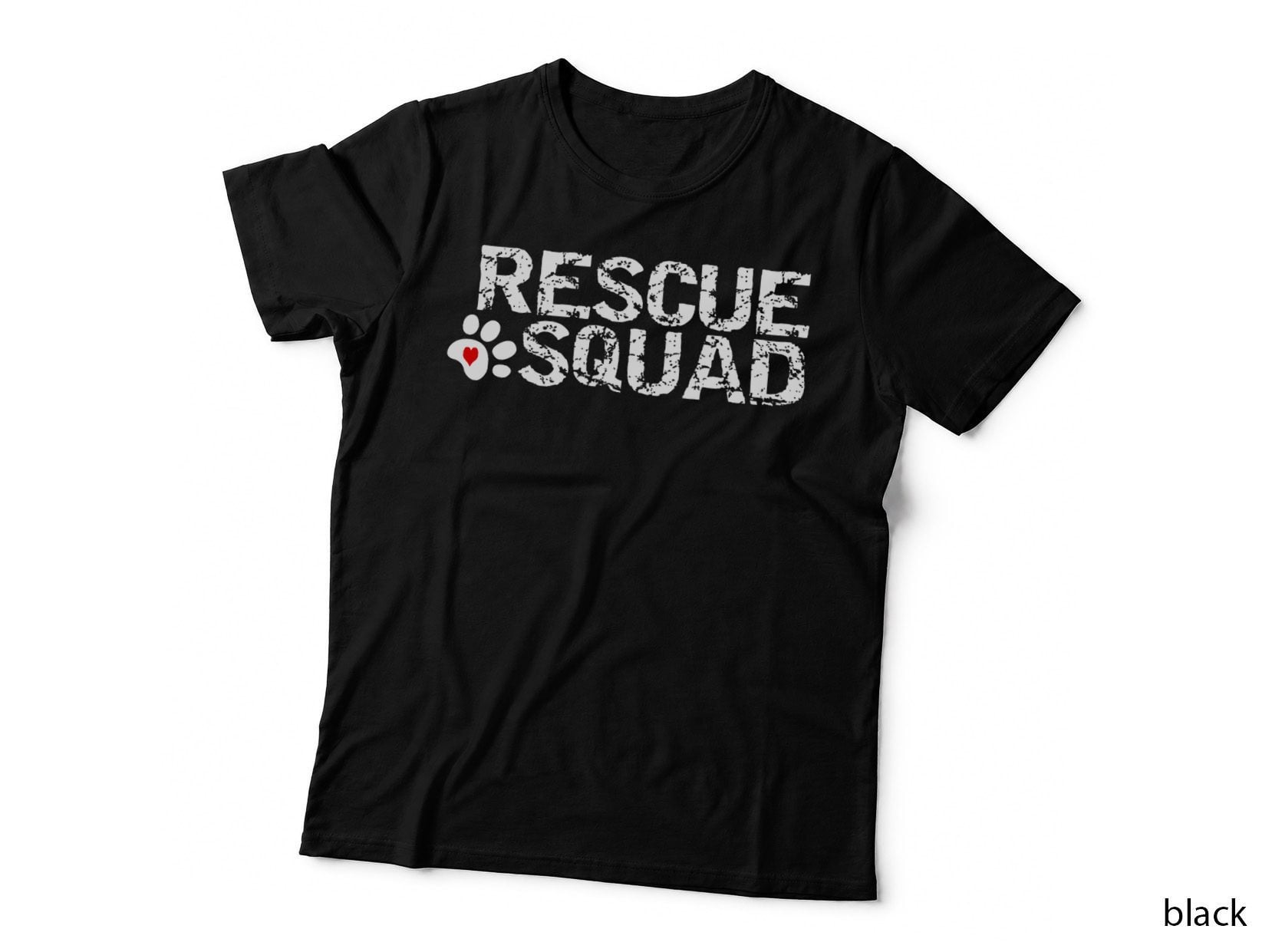 Animal Rescue Squad White Distressed Text Novelty, for Animal Lovers T-Shirt