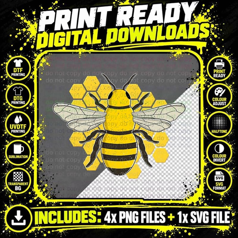Bee Honeycomb Beekeeper Beekeeping Bumblebee Vintage Png SVG Digital Bundle